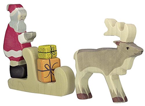 Holztiger Zauber der Weihnacht - Weihnachtsmann mit Schlitten, Geschenken und Rentier Holztiger Zauber der Weihnacht - Weihnachtsmann mit Schlitten, Geschenken und Rentier von Holztiger