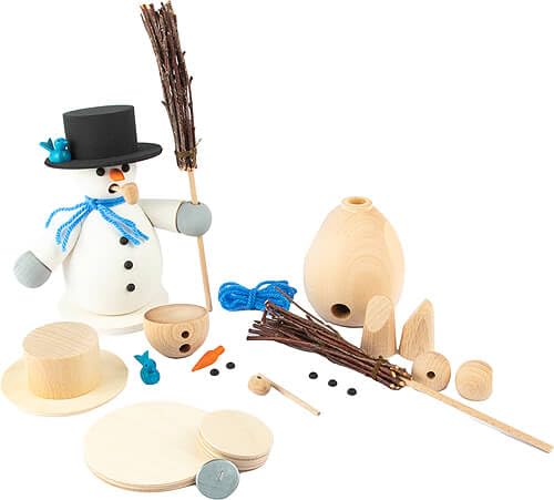 Holzwaren Egermann Bastelset Räuchermännchen Schneemann mit Reisig - 14 cm von Holzwaren Egermann