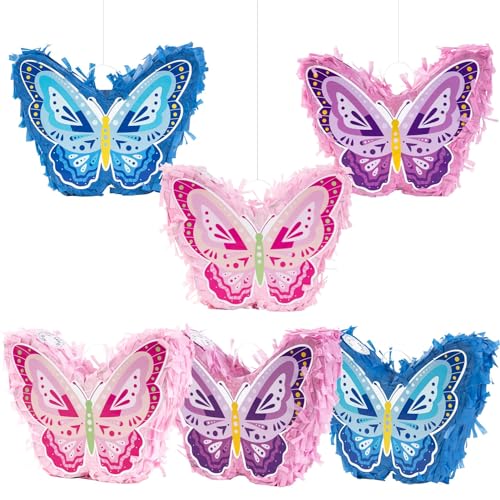 Homarkable Schmetterling Pinata 6er-Pack, Schmetterling Party Zubehör Piñiata mit Augenbinde und Fledermaus für Mädchen Kinder Geburtstags Party Spiel Karnevalsaktivitäten Dekorationen Homarkable Schmetterling Pinata 6er-Pack, Schmetterling Party Zubehör Piñiata mit Augenbinde und Fledermaus für Mädchen Kinder Geburtstags Party Spiel Karnevalsaktivitäten Dekorationen von Homarkable