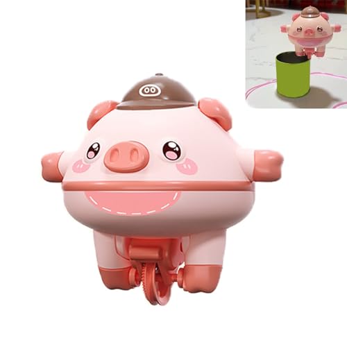 Homaskylynn Cute Balanced Pig Toys, Amazing Cute Balanced Pig, Tightrope Walking Tumbler Piglet Unicycle Toy, Novelty Tumbler Pig, Roly-Poly Fingertip Gyroscope Balance Robot (Color : Pink) von Homaskylynn