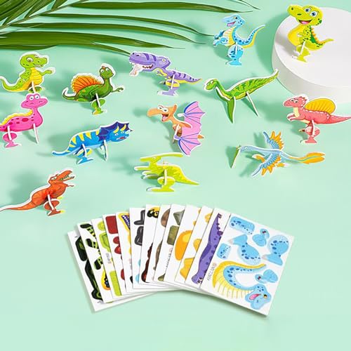 Educational 3D Cartoon Puzzle, 3D Jigsaw Puzzle DIY Art Crafts, Educational 3D Cartoon Puzzle Kit Card, 3D Puzzle Animals/Dinosaurs/Aircraft/Insects, 3D Puzzle for Kids Toys Pack (Size : 25pcs-Dinosa von Homaskylynn