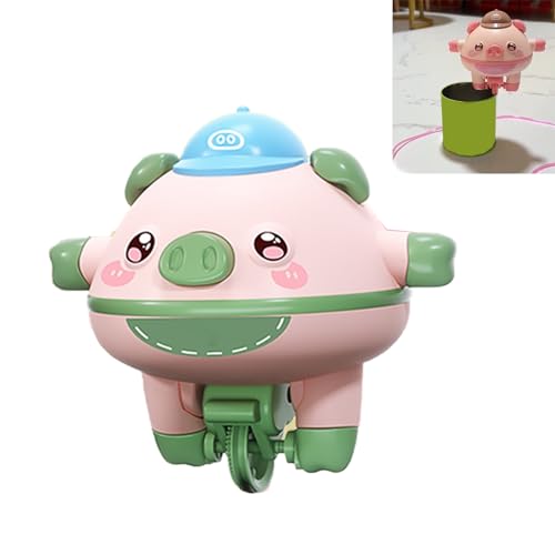 Homaskylynn Cute Balanced Pig Toys, Amazing Cute Balanced Pig, Tightrope Walking Tumbler Piglet Unicycle Toy, Novelty Tumbler Pig, Roly-Poly Fingertip Gyroscope Balance Robot (Color : Green) von Homaskylynn