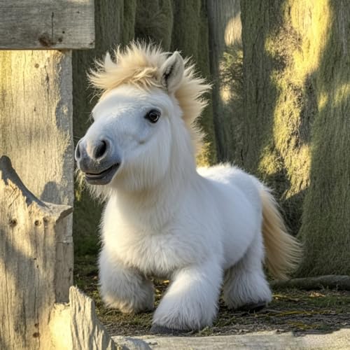 Homaskylynn Nicoo - My Realistic Robot Pony Walks, Barks, and Wags Its Tail, Ai Robotic Pony, Soooo Realistic Robot Pony, Ultra-Realistic Plush, Just Like The Real Thing(Weiß) von Homaskylynn
