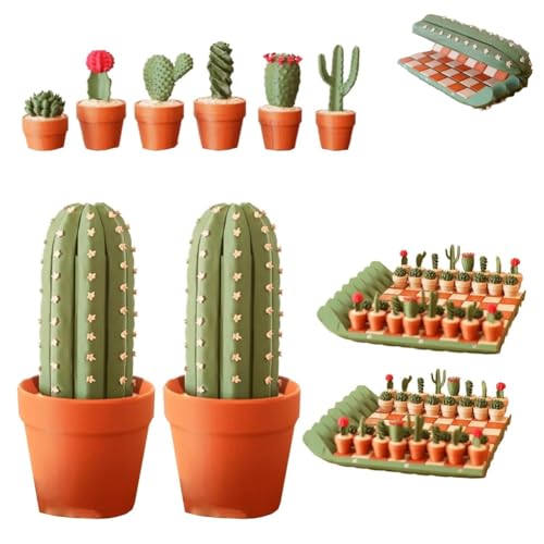 Kaktus-Schachbrett, Aufrollbares Kaktus-Schachspiel, Tragbares Magnetisches Schachspielset, Figuren Für Unterwegs, Einzigartiges 3D-Gedrucktes Sukkulenten-Design, Lustiges Schachgeschenk(2 set) von Homaskylynn