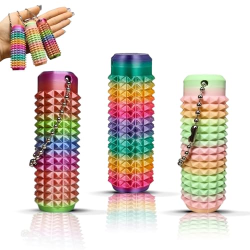 Little Ouchies Fidget, Schmerzstimulations-Zappelspielzeug, Tragbares Stimulationswerkzeug in Leuchtenden Farben, Stimulations-Schlüsselanhänger Im Taschenformat Mit Stacheligem Grippie-Design(Rainbow Little Ouchies Fidget, Schmerzstimulations-Zappelspielzeug, Tragbares Stimulationswerkzeug in Leuchtenden Farben, Stimulations-Schlüsselanhänger Im Taschenformat Mit Stacheligem Grippie-Design(Rainbow von Homaskylynn