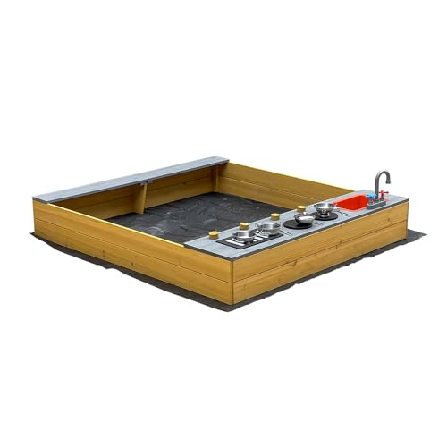 HOME DELUXE Sandkasten Cooky – Natur | Holz-Sandkasten mit Spielküche für kreativen Spielspaß HOME DELUXE Sandkasten Cooky – Natur | Holz-Sandkasten mit Spielküche für kreativen Spielspaß von Home Deluxe