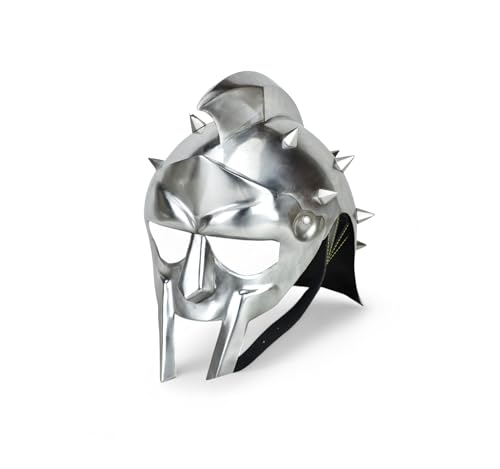 Home Dress Gladiator Römische Kriegermaske, Halloween-Partykostüme, Kriegerhelm für Männer, Stahlhelm-Replik für Kostüm & Ausstellung (Full Wearable Mask) von Home Dress