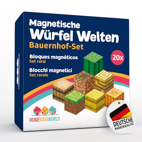 Home Kids World Magnetische Bausteine - Bauernhof AddOn - enthält 20 Magnetbausteine im Bauernhof -unabhängig laborgeprüft, Flexible Bauweise von Home Kids World