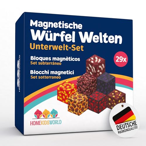 Home Kids World Magnetische Bausteine - Unterwelt AddOn - enthält 29 Magnetbausteine in der Unterwelt -unabhängig laborgeprüft, Flexible Bauweise von Home Kids World