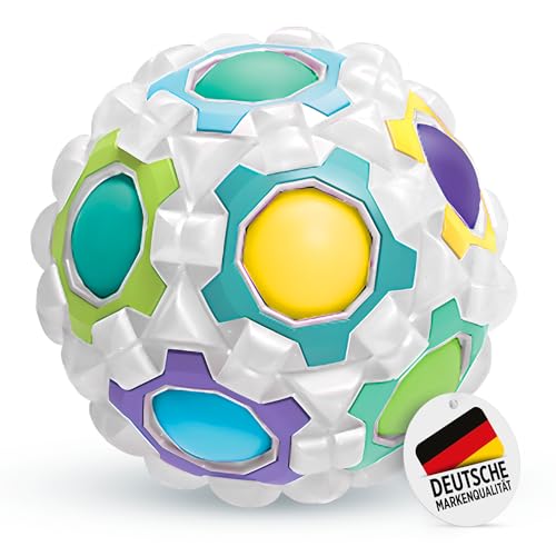 Regenbogenball weiß - Geduldspiele für Kinder ab 3 Jahre, Magic Ball Geschicklichkeitsspiel, Knobelspiel BZW. Puzzleball, ideale Kleinigkeiten für Kinder als Geschenk oder für den Adventskalender von Home Kids World