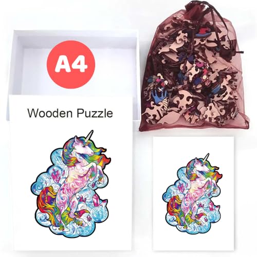 Home Melody Holzpuzzle Einhorn | A4 Größe 29,7 x 21 cm | 180+ Teile | Wooden-Puzzle Unicorn in Geschenk-Box | Erwachsene Kinder-Geburtstag Junge Mädchen | Holz-Puzzle einzigartige Form Home Melody Holzpuzzle Einhorn | A4 Größe 29,7 x 21 cm | 180+ Teile | Wooden-Puzzle Unicorn in Geschenk-Box | Erwachsene Kinder-Geburtstag Junge Mädchen | Holz-Puzzle einzigartige Form von Home Melody