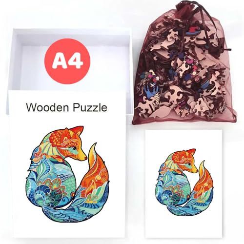 Home Melody Holzpuzzle Fuchs | A4 Größe 29,7 x 21 cm | 180+ Teile | Wooden-Puzzle Tier in Geschenk-Box | Erwachsene Kinder-Geburtstag Junge Mädchen, Holz-Puzzle einzigartige Form Home Melody Holzpuzzle Fuchs | A4 Größe 29,7 x 21 cm | 180+ Teile | Wooden-Puzzle Tier in Geschenk-Box | Erwachsene Kinder-Geburtstag Junge Mädchen, Holz-Puzzle einzigartige Form von Home Melody