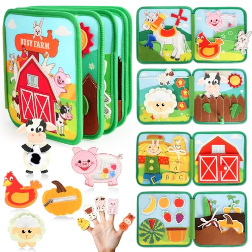 Bauernhof Busy Book für Kleinkind, Montessori Busy Board für 2-4 Jahre alte Feinmotorik Leise Aktivitätenbuch - Vorschullernen für Jungen und Mädchen, Spielzeug mit Reisemotiv für Flugzeug und Auto Bauernhof Busy Book für Kleinkind, Montessori Busy Board für 2-4 Jahre alte Feinmotorik Leise Aktivitätenbuch - Vorschullernen für Jungen und Mädchen, Spielzeug mit Reisemotiv für Flugzeug und Auto von HomeEvolution