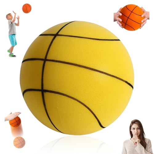 HomeJoySet 2025 Upgrade Indoor-Training Leiser Basketball - Schaumstoffball for Jugendliche (Grün, Nr. 7)(Yellow,NO.7) von HomeJoySet