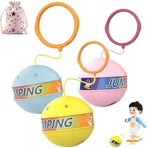 HomeJoySet 3er-Pack Leuchtende Hüpfbälle Mit Biegeringen – Blinkendes Knöchel-Hüpfspielzeug for Kinder Und Erwachsene, Fitness Und Spaß von HomeJoySet
