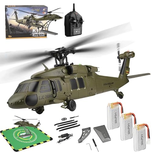 HomeJoySet Black Hawk RC-Helikopter Mit 3 Batterien, 2,4 GHz, 4 Kanälen Und Flybarless – Ferngesteuertes Modell for Erwachsene Mit Ausstellungsständer Und Landeplätzen HomeJoySet Black Hawk RC-Helikopter Mit 3 Batterien, 2,4 GHz, 4 Kanälen Und Flybarless – Ferngesteuertes Modell for Erwachsene Mit Ausstellungsständer Und Landeplätzen von HomeJoySet
