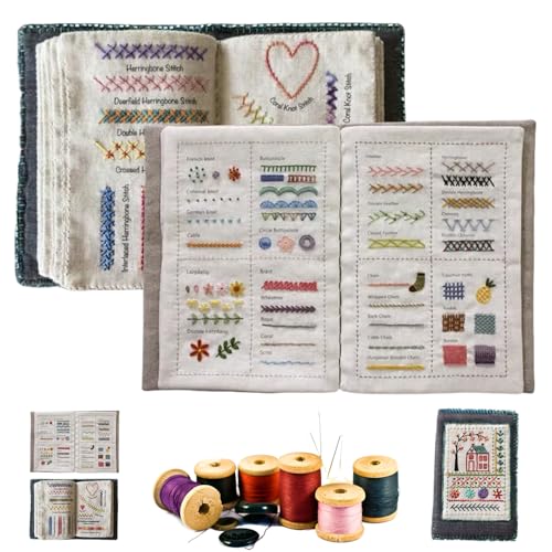 HomeJoySet Stickbuch for Selbermachen – Stickanleitung for Anfänger Und Erwachsene – Tragbares Mini-Nähset Und Bastelgeschenk (A+B)(A+B) von HomeJoySet