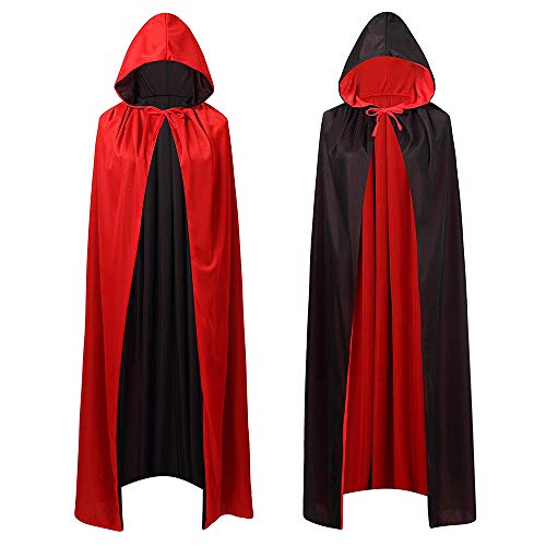 HomeMall Vampir Umhang. Kapuzenumhang Schwarz Rot Doppelseitig Mit Erwachsener Für Halloween Kostüm (Rot) von HomeMall