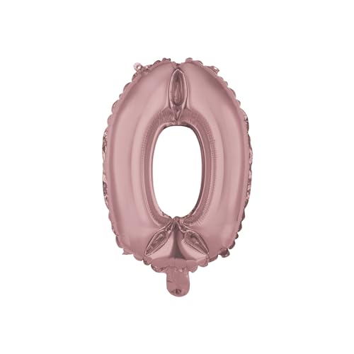 Homéa, Ballon Zahl 0, Metallise, aus Aluminium, mit Strohhalm, Höhe 40 cm, Roségold Homéa, Ballon Zahl 0, Metallise, aus Aluminium, mit Strohhalm, Höhe 40 cm, Roségold von Homéa