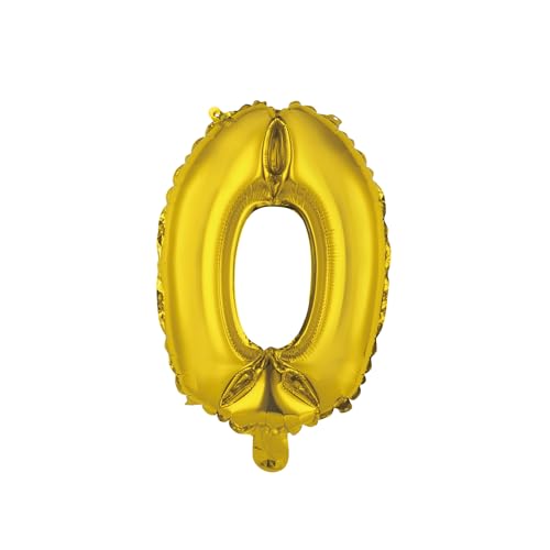 Homéa, Ballon Zahl 0, Metallise, aus Aluminium, mit Strohhalm, Höhe 40 cm, goldfarben Homéa, Ballon Zahl 0, Metallise, aus Aluminium, mit Strohhalm, Höhe 40 cm, goldfarben von Homéa