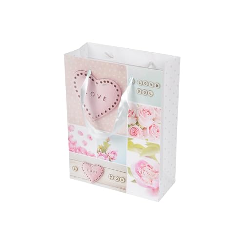 Homéa, Geschenktüte aus Papier, Griff mit Band, romantisch, Herz, Höhe 24 cm Homéa, Geschenktüte aus Papier, Griff mit Band, romantisch, Herz, Höhe 24 cm von Homéa