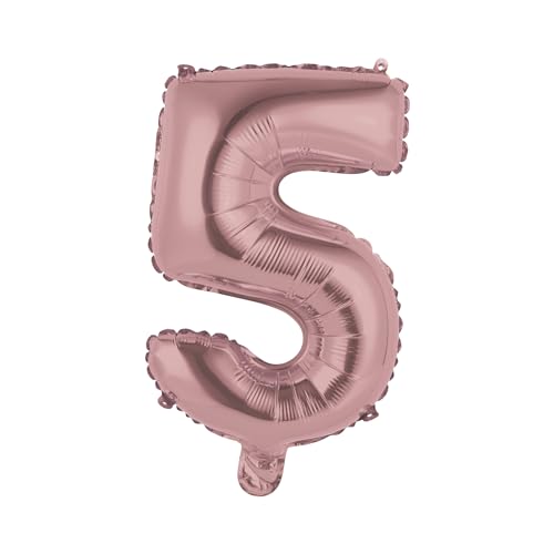 Homéa, Luftballon Zahl 5, Metallise, aus Aluminium, mit Strohhalm, Höhe 40 cm, Roségold Homéa, Luftballon Zahl 5, Metallise, aus Aluminium, mit Strohhalm, Höhe 40 cm, Roségold von Homéa