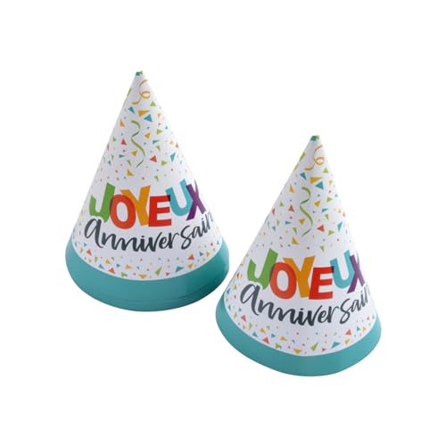 Homéa, Set mit 6 Geburtstagshüten aus Karton, Höhe 16 cm, Happy Konfetti Homéa, Set mit 6 Geburtstagshüten aus Karton, Höhe 16 cm, Happy Konfetti von Homéa