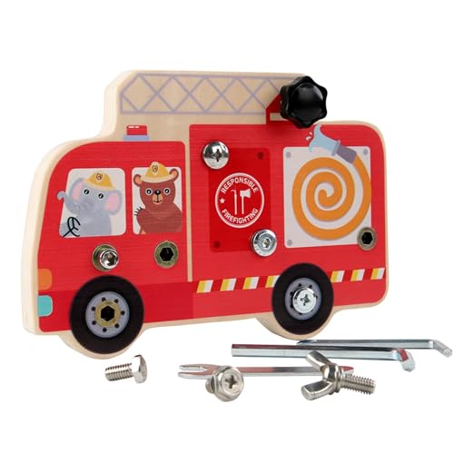 Montessori Holz Schraubbrett,Motorikspielzeug, Feuerwehr Spielzeug,Kindergarten Lehrhilfen,Holzspielzeug Sensorisches Lernspielzeug Holz Schraubbrett, für Mädchen Junge Kinderspielzeug ab 3-6 Jahre Montessori Holz Schraubbrett,Motorikspielzeug, Feuerwehr Spielzeug,Kindergarten Lehrhilfen,Holzspielzeug Sensorisches Lernspielzeug Holz Schraubbrett, für Mädchen Junge Kinderspielzeug ab 3-6 Jahre von Homefantasy