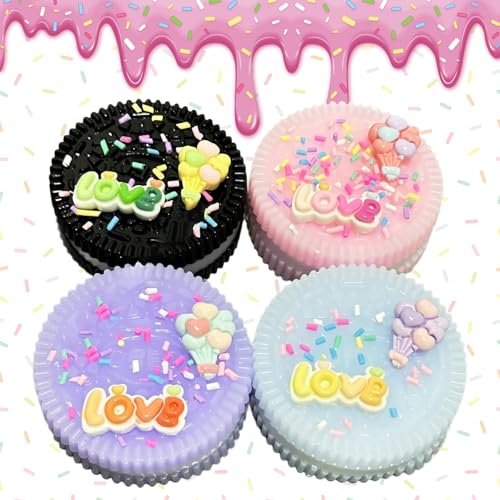 Oreo Squishy, 4Pcs Taba Squishy, Biscuit Stress Relief Toy, Keks Stressabbauspielzeug für Erwachsene & Kinde von Homefantasy