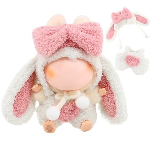 Bekleidungs zubehör 2-Teilig für 17cm Labb , Mini Puppenkleidung Für Labb Figur, Zubehör Set Für Stoffpuppe, Kuscheltier Kleidung Outfit nur , Weihnachten & Geburtstag (Häschenohren Set) von Homelyxe