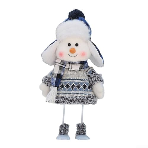 Stoff-Schneemann-Puppe mit Lei-Feng-Hut-Design, Skipuppe für Weihnachtsfeiertagsdekoration (5) von Homeponnew