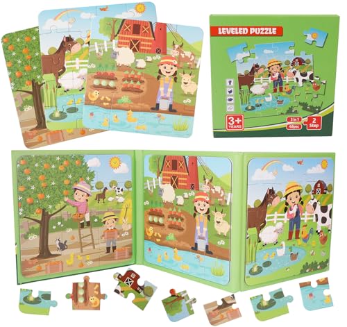 Homewit 3 IN 1 Magnetische Puzzles, Magnetspiel Buch ab 2 für Kinder, 20-25-30 Teile Puzzle Kinder mit Unterwasserwelt-Thema, Beschäftigung im Flugzeug Kleinkind von Homewit