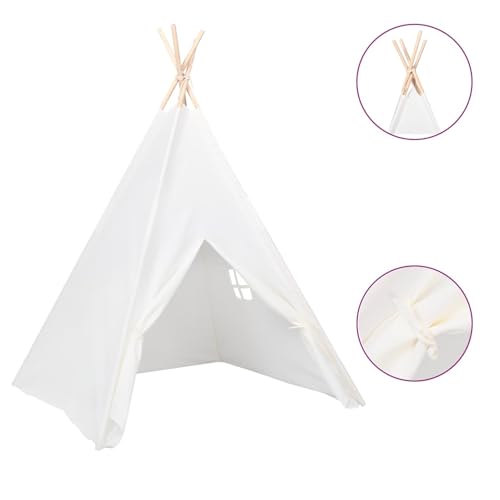 Homgoday Kinder Tipi-Zelt mit Tasche Pfirsichhaut Wei? 120x120x150 cm Spielzelt Model80271 von Homgoday