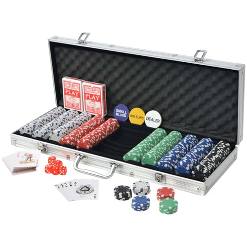 Homgoday Poker Set mit 500 Chips Aluminium Poker-Set Model80182 von Homgoday