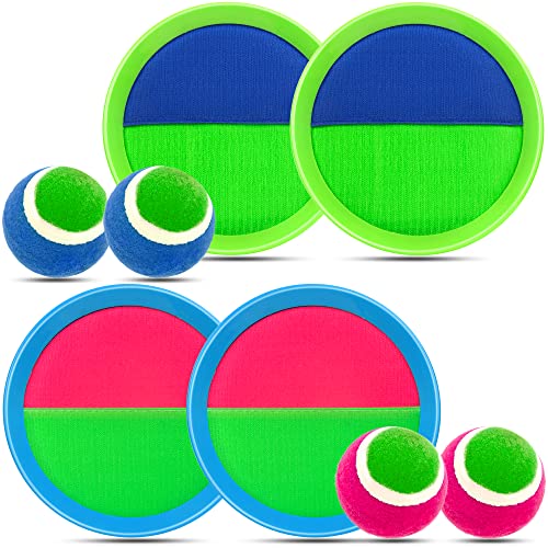 Klettballspiel,Klettball Strandspielzeug Ballspiele mit 4 Fangscheiben 4 Bälle und 2 Aufbewahrungstasche,Wurf und Fangspiel für Kinder ab3 4 5 6,Fangballspiel für Partys,Gärten,Outdoor Draußen Strand Klettballspiel,Klettball Strandspielzeug Ballspiele mit 4 Fangscheiben 4 Bälle und 2 Aufbewahrungstasche,Wurf und Fangspiel für Kinder ab3 4 5 6,Fangballspiel für Partys,Gärten,Outdoor Draußen Strand von Homotte