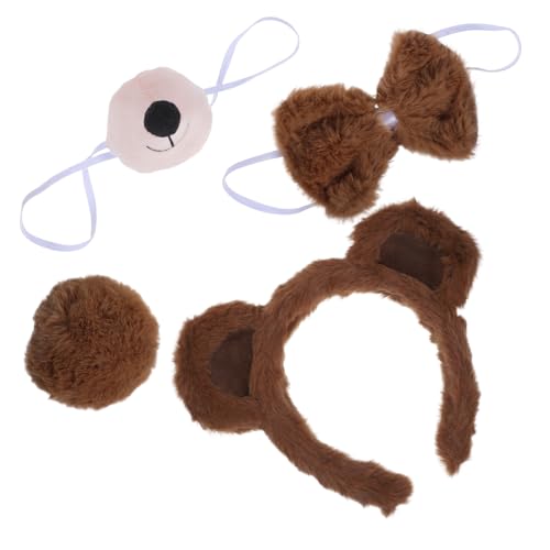 Homoyoyo Bärenohr-stirnband Und -set Für Cosplay Tierohr-stirnband-set Mit Künstlicher Nase Und Fliege Ideal Zum Verkleiden Homoyoyo Bärenohr-stirnband Und -set Für Cosplay Tierohr-stirnband-set Mit Künstlicher Nase Und Fliege Ideal Zum Verkleiden von Homoyoyo