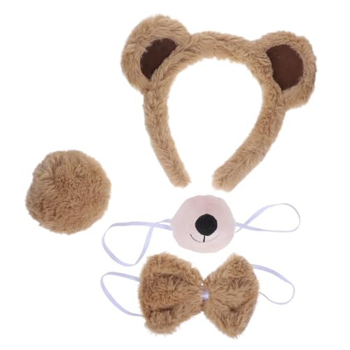 Homoyoyo Bärenohr-stirnband-set Für – Plüsch-tierohren Mit Und Nase Dekorative Fliege Ideal Für Partys Halloween Und Cosplay Homoyoyo Bärenohr-stirnband-set Für – Plüsch-tierohren Mit Und Nase Dekorative Fliege Ideal Für Partys Halloween Und Cosplay von Homoyoyo