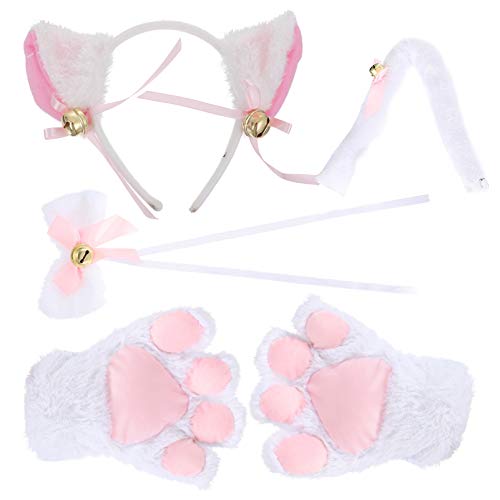 Homoyoyo 1 Satz Cat Cosplay Kostüm Set Teiliges Katzenkostüm für Rollenspiele Karneval und Halloween Niedliche Ohren Fliege und Haarschmuck für Kreative Partys von Homoyoyo