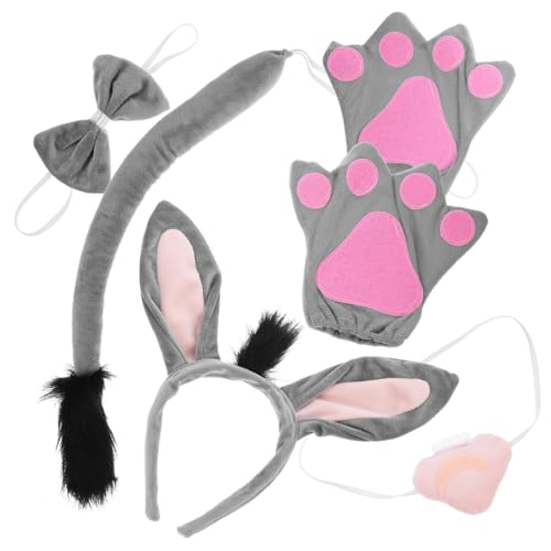 Homoyoyo 1 Satz Donkey Kostümset Tierkostüm Zubehör mit Haarreif Fliege und Handschuhen für Cosplay Karneval Halloween und Geburtstagsfeiern Homoyoyo 1 Satz Donkey Kostümset Tierkostüm Zubehör mit Haarreif Fliege und Handschuhen für Cosplay Karneval Halloween und Geburtstagsfeiern von Homoyoyo