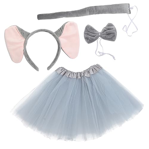 Homoyoyo 1 Satz Elefantenohren Stirnband Fliege und Tutu Rock Tierkostüm Zubehör für Halloween Geburtstagsfeiern und Cosplay Aktivitäten Homoyoyo 1 Satz Elefantenohren Stirnband Fliege und Tutu Rock Tierkostüm Zubehör für Halloween Geburtstagsfeiern und Cosplay Aktivitäten von Homoyoyo