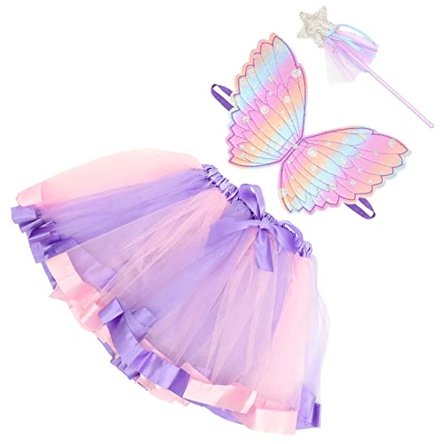 Homoyoyo 1 Satz Fee schöner Zauberstab LED Prinzessin Feenflügel Urlaub fliegender Flügel Kostüme für Mädchen Party schöner Zauberstab Cosplay fliegender Flügel Tuch Violet Homoyoyo 1 Satz Fee schöner Zauberstab LED Prinzessin Feenflügel Urlaub fliegender Flügel Kostüme für Mädchen Party schöner Zauberstab Cosplay fliegender Flügel Tuch Violet von Homoyoyo