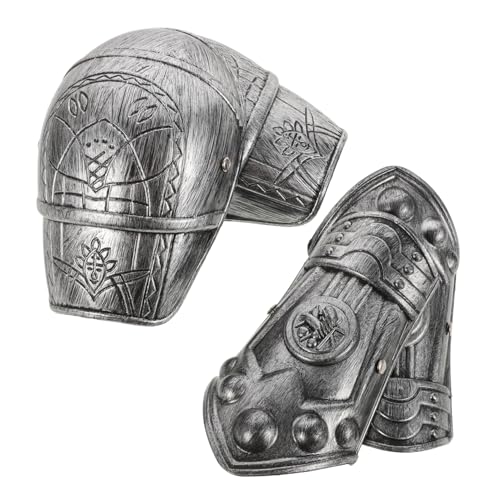 Homoyoyo 1 Satz Gepanzerte Schulterpolster Cosplay Schulterschutz Cosplay-armschienen Rüstungen Armschutz Für Cosplay-Partys Cosplay-Armband Rüstungskostüm Römisches Kostüm Silver Plastik von Homoyoyo