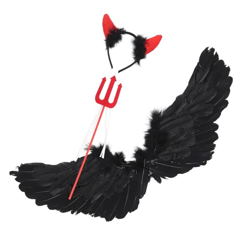 Homoyoyo 1 Satz Halloween-Kleider Feenflügel für Erwachsene Halloween -Dekorationen Kostüme Dinosaurierkostüm halloween umhang halloween costume Festivalversorgung Bühnenkleidung Feder rot von Homoyoyo