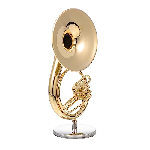Miniatur Sousaphon Modell Simuliertes Musikinstrument aus Kupfer mit Ständer Dekoration für Zuhause und Büro 13cm von Homoyoyo