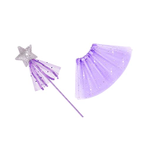 Homoyoyo 1 Satz Prinzessin -Rockanzug Fairy Kostüm princess dresses for Feenkleid kleinkind tutu Zauberstab für Mädchen Tanzkleid für Mädchen Feenrock Märchenkostüm Abs Lavender von Homoyoyo