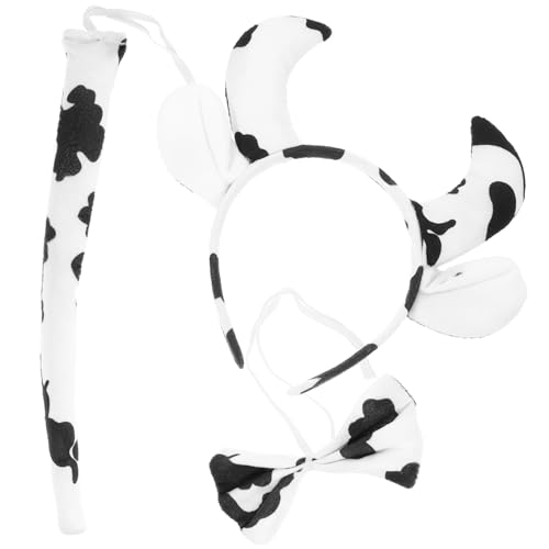 Homoyoyo 1satz Kuh Kostüm Mit Kopfband Und Fliege Für Erwachsene Accessoires Für Halloween Karneval Und Mottopartys von Homoyoyo