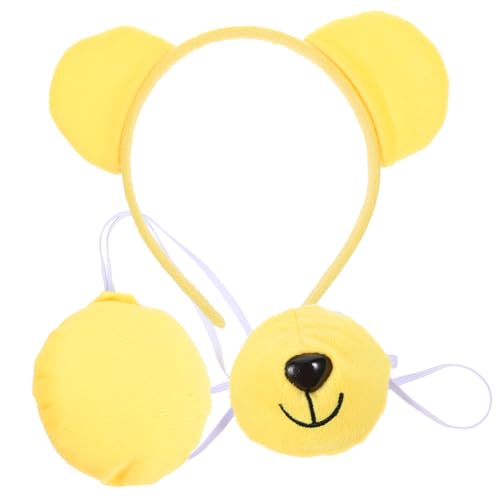 Homoyoyo 1 Satz Waschbär -stirnband -set Bärenohren Haarband Ohren Stirnband Waschbär-stirnband Kopfbedeckungen Mit Waschbärohren Kostüm Tierstirnband Yellow Plastik von Homoyoyo