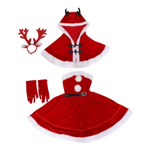 Homoyoyo 1 Satz Weihnachtskostüm Weihnachtsoutfits für Frauen Rock Weihnachts-Cosplay-Kostüm Entzückendes Elch-Schönheitskleid Weihnachtsshow-Kleidung Polyester rot von Homoyoyo