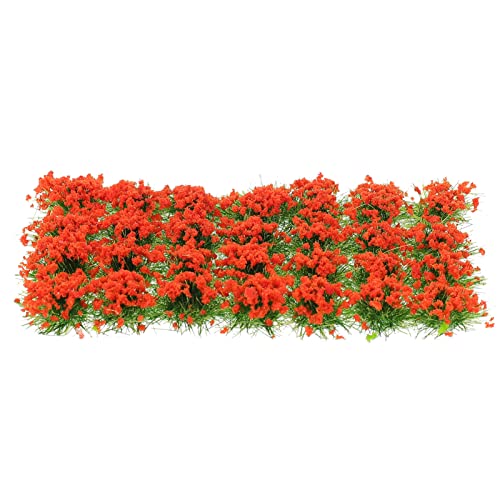 Homoyoyo 1 Schachtel Kunstrasen-Cluster kunstpflanze kunstplflanze Miniature kunstgräser winzig für statisches Gras Fee Mini-Tuft-Szenendekor Mikrolandschaftsornament Harz Orange von Homoyoyo