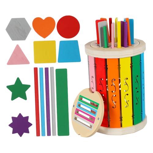 Homoyoyo 1 Set Babybecher Montessori Farbsortierbecher Kleinkinder Spielzimmer Essentials Holzstab Matching Farb Matching Farbsortier Farbzähl Sortier Holz von Homoyoyo